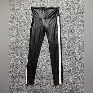 Spanx Faux Leather Striped Leggings